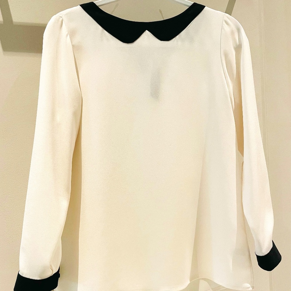 Ivory and Black Blouse